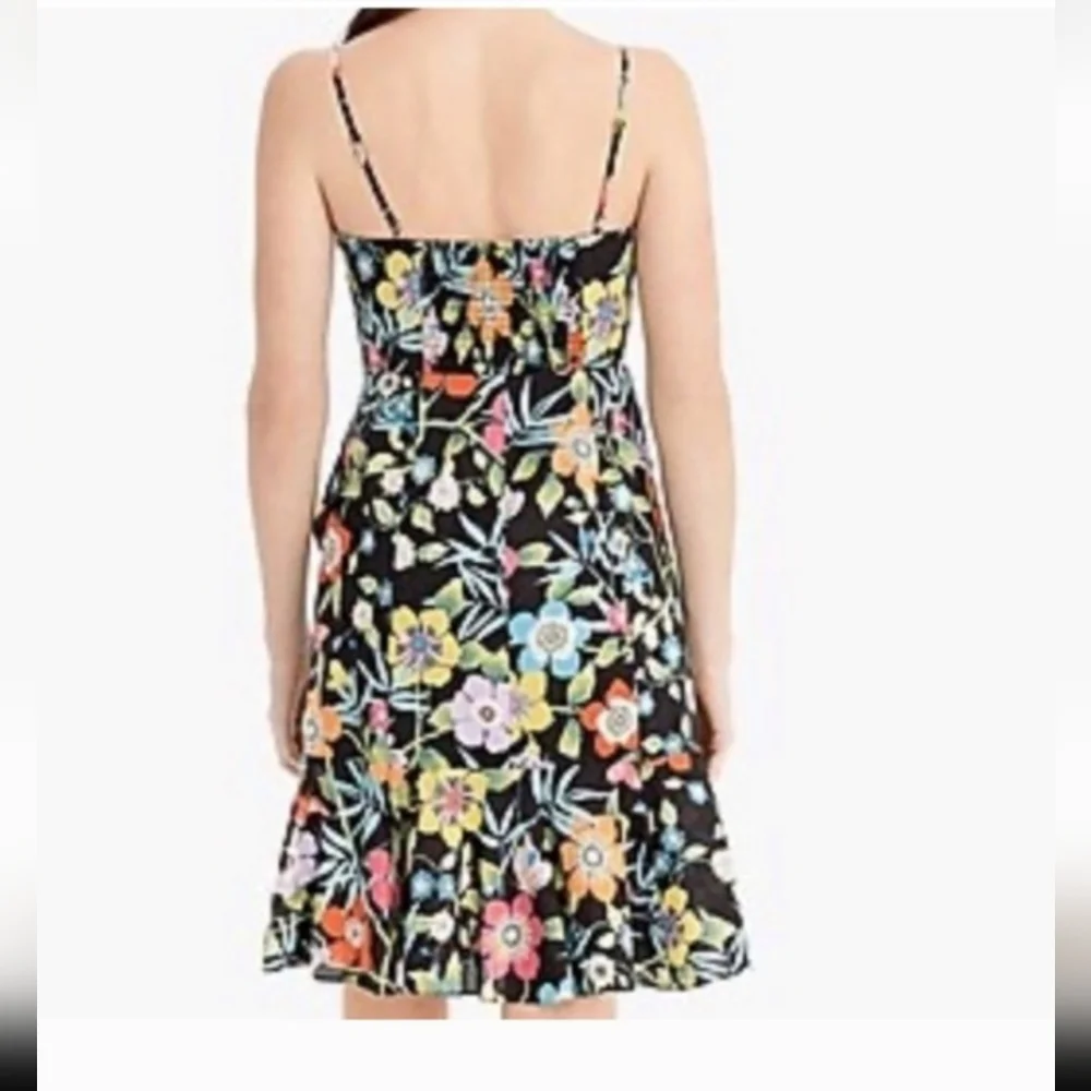 New J.Crew Ruffle dress in Liberty Pavilion black‎ floral 6